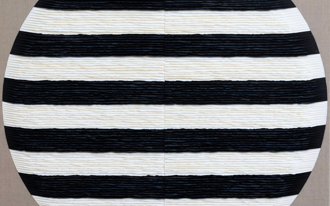 Black and white striped circle