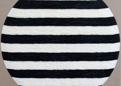 Black and white striped circle