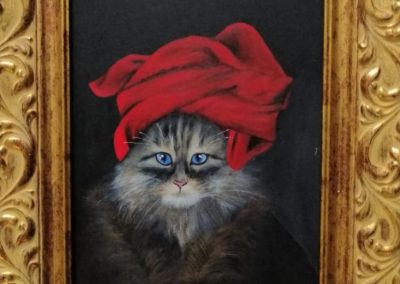 Portrait of cat with turban
