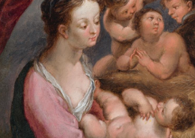 Virgen con niño y ángeles