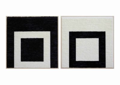 Diptych black and white structures on black and white background