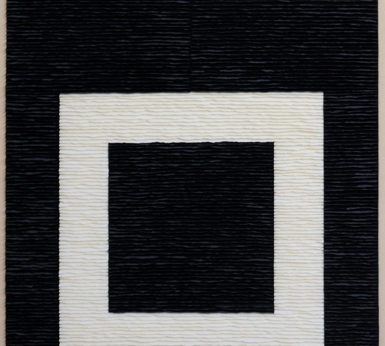 White structure on black background
