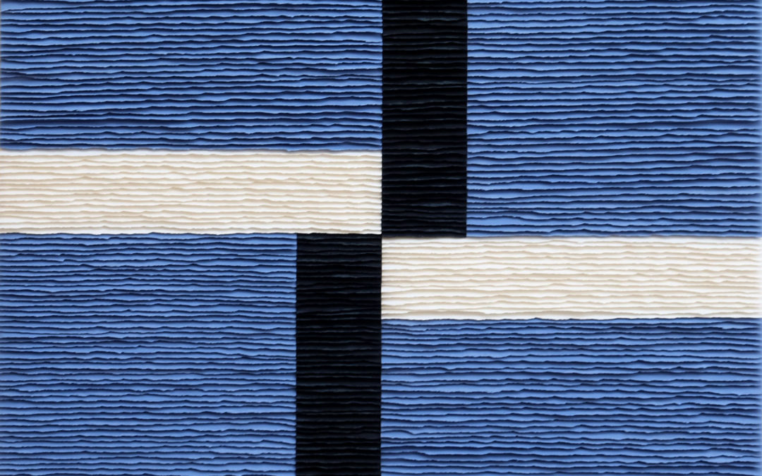 Cross composition over blue