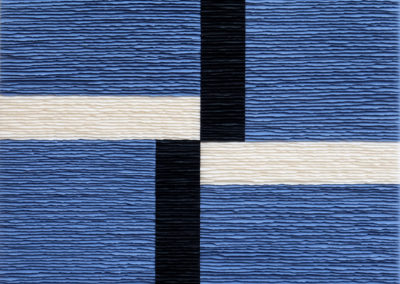 Cross composition over blue