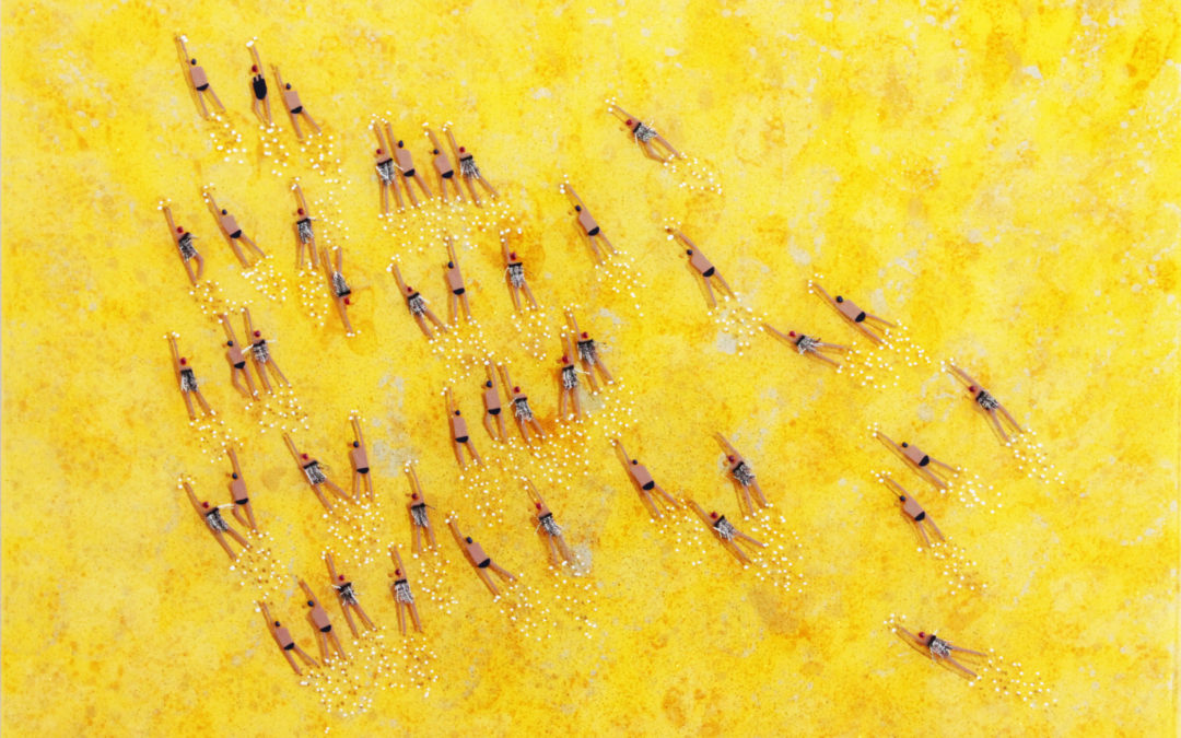 Swimmers 404 Yellow coral reef Indonesia sea